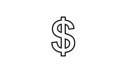 Obraz premium Premium US Dollar Sign Vector Icon Money Symbol in Outline Style