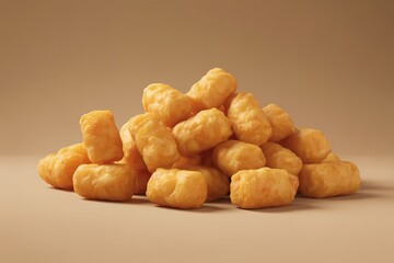 Fototapeta premium National Tater Tot Day celebration with crispy golden potato tater tots on plate illustration