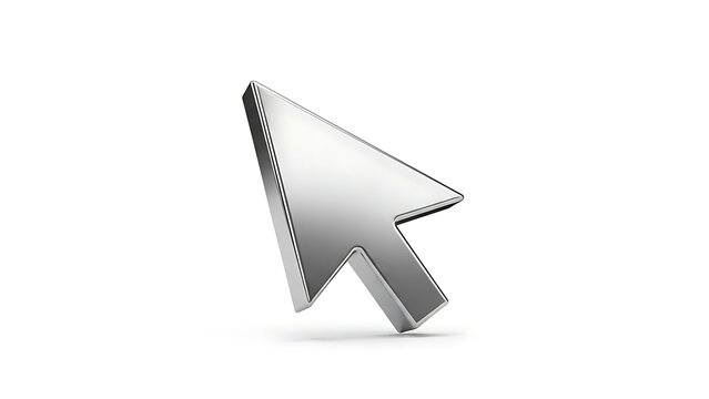 Sleek chrome cursor icon