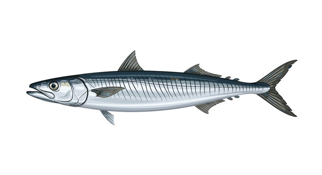 Scientific illustration of a long slender silver fish with detailed scales and fins against a white background.