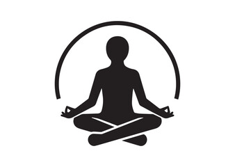 Yoga Meditation Icon, Editable Solid Vector Illustration
