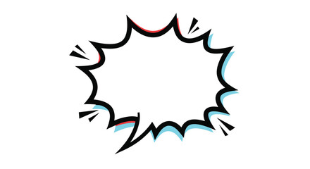 Empty jagged comic book speech bubble or explosion cloud with a retro pop art style, perfect for adding text or sound effects.