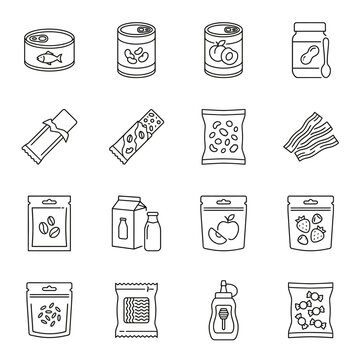 Variety of packaged food items for snacking and cooking