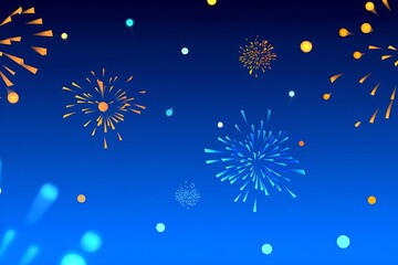 Vibrant fireworks display in night sky