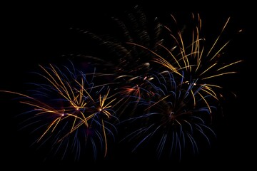 Vibrant night sky with fireworks