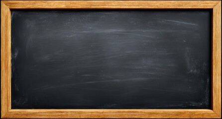 Empty Blackboard with Wooden Frame Suitable for Educational or Business Use