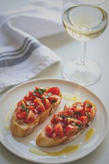 Bruschetta with fresh tomatoes and basil