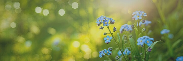 Serene morning flowers in sunlight