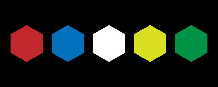 Hexagon icons are hexagonal geometric vectors, six-sided polygons, and hexagonal lines. Geometric hexagon shapes on a dark background for graphic design.