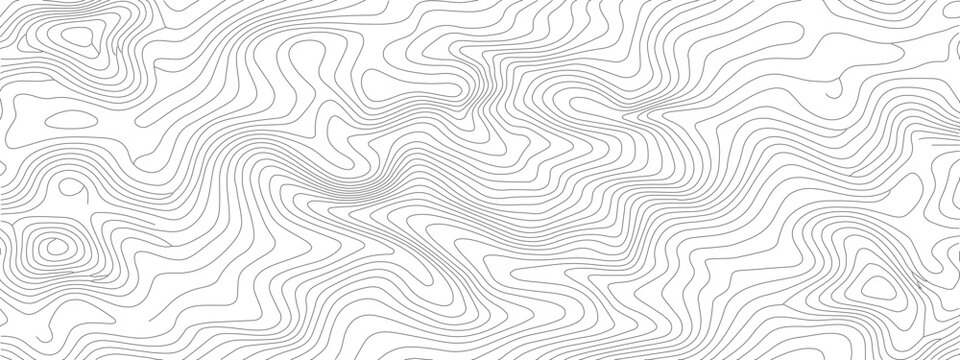 Abstract Topographic Map Contour Lines Seamless Pattern Background.