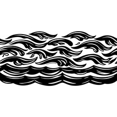 Fototapeta premium Abstract black and white waves