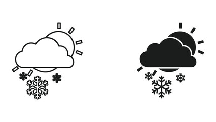 Cloudy weather with snowfall illustration