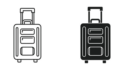 Simple luggage icon set for travel and tourism