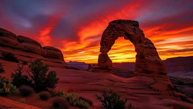 Delicate Arch Sunset at Arches National Park, Utah Landscape Photography