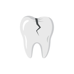 Obraz premium A close-up, isolated illustration of a cracked tooth, symbolizing dental damage and the need for oral care and repairs