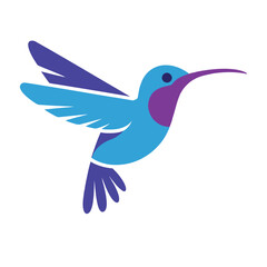 Fototapeta premium Colorful hummingbird in flight illustration