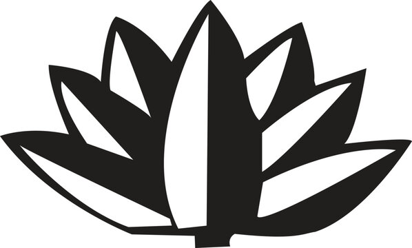 Water Lily Sapla Flower Symbol Vector Illustration