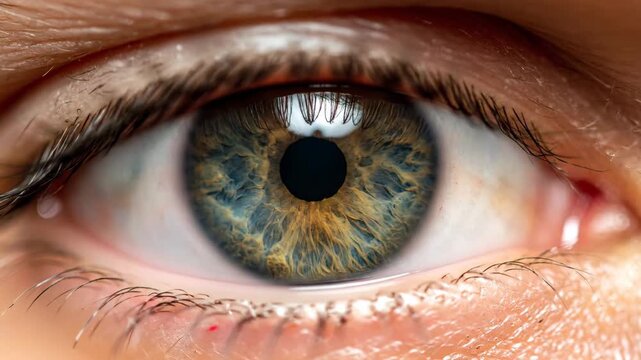 Close-Up of a Human Eye - This video features a detailed close-up of a human eye, showcasing the intricate patterns and colors within the iris.
