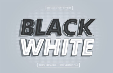 Black and White Bold 3D Text Effect with Modern Typography Style