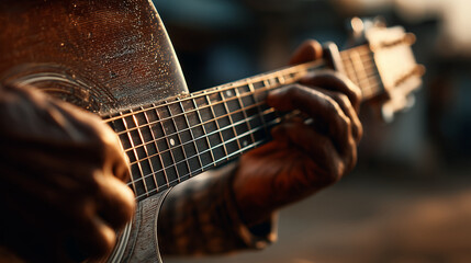 Fototapeta premium man playing guitar