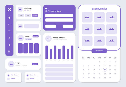 Modern Dashboard UI Design with Analytics Cards, Employee List and Calendar Interface
