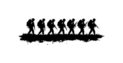 Obraz premium Soldiers Marching in Formation