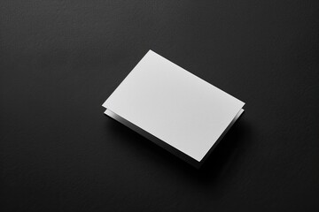 Card Template. Brochure mockup on dark surface, blank backdrop. Stationary design