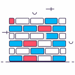 Colorful brick wall illustration