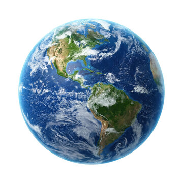 Planet Earth Americas View Isolated Blue Globe