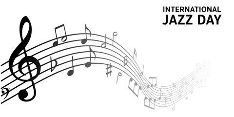 Vector illustration of flowing music notes on a musical background © Koko