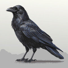 Fototapeta premium crow on a white background