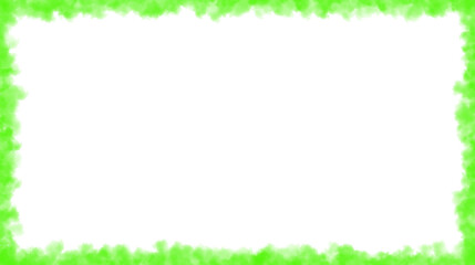 Green smoky frame border overlay PNG with fog texture, cinematic fantasy background frame