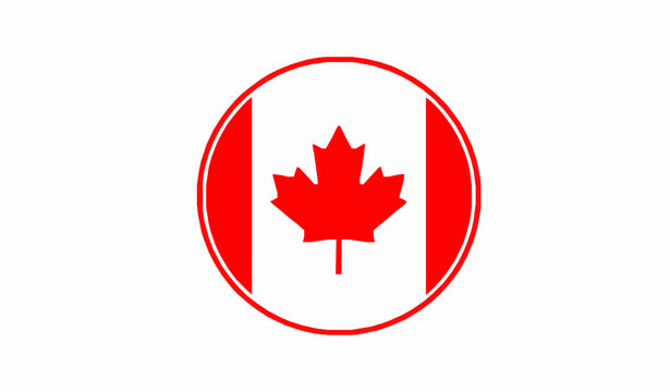 SEO-Friendly Title
Canada flag circular badge vector illustration with maple leaf on white background