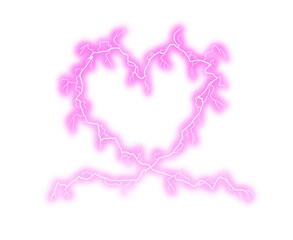 Pink Lightning Heart Shaped Frame with Electric Energy