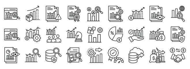Business Analytics icon collection. Containing design business, data, information, analytics, technology	
