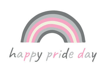 Fototapeta premium Colorful rainbow shape Demigirl pride flag Happy pride day LGBTQIA community Pride Month Vector hand drawn doodle for posters, stickers, logo, cards