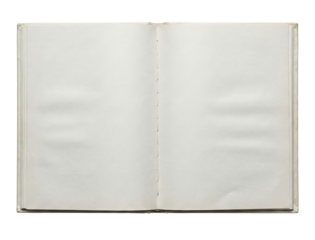 Open Blank Book With Visible Stitching