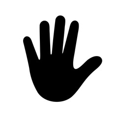 Fototapeta premium black hand silhouette with fingers and palm visible gesture