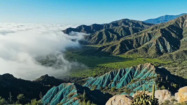 Panning Over the Quebrada De Las Conchas in Argentina
