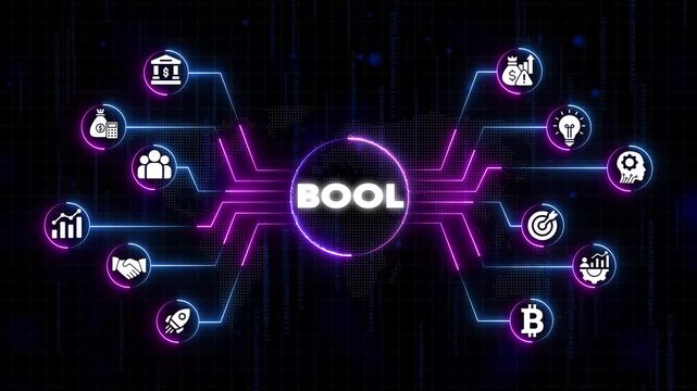 Bool Concept Neon Business Finance Technology Network Connections