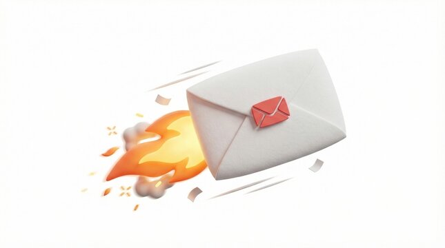Express mail envelope rocket speed delivery icon isolated white background
