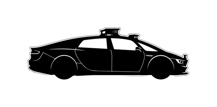 Silhouette of a Modern Taxi Cab
