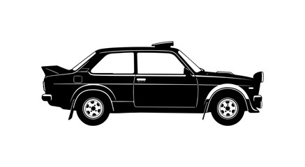 Obraz premium Vintage Black Car Silhouette Illustration