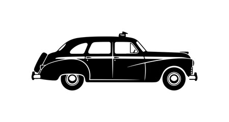 Obraz premium Vintage Car Side Profile Illustration