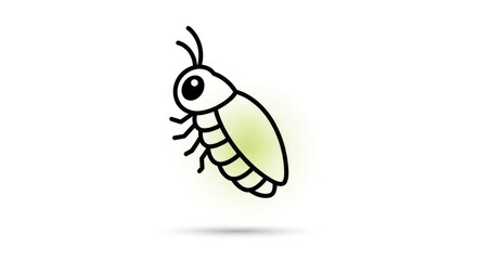 Simple glowing insect illustration on white
