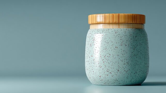 Teal ceramic jar