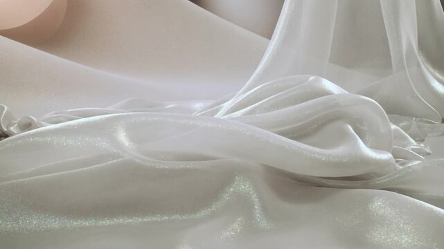 White Creamy Substance Flowing and Pouring Slowly.