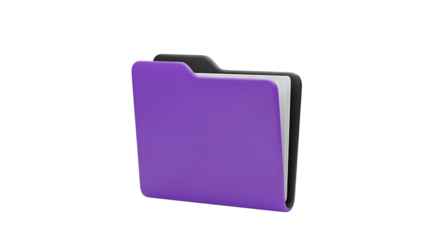 3D Purple Folder Icon for Digital Organization