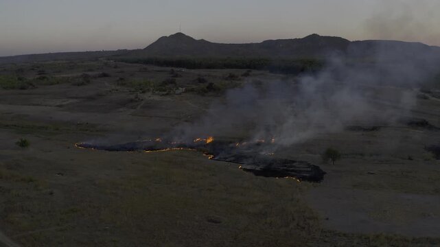 Aerial, Bush Fire In Manicaland, Zimbabwe