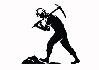 Fototapeta premium Construction Worker Silhouette Vector